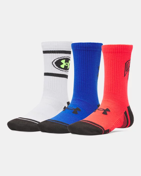 UA Performance Tech Kids 3-Pack Crew Socks