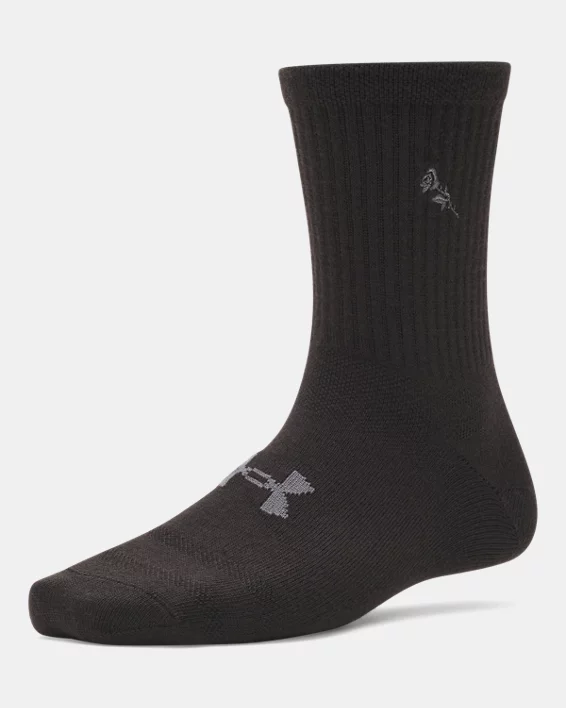 UA Essential Womens 3-Pack Mid Crew Socks - Image 2