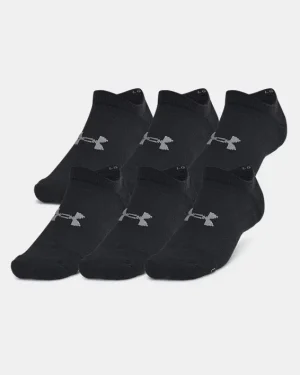 UA Essential Cushion Unisex 6-Pack No Show Socks