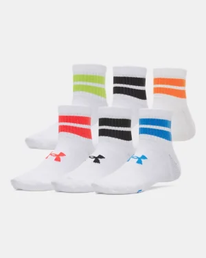 UA Essential Kids 6-Pack Quarter Socks