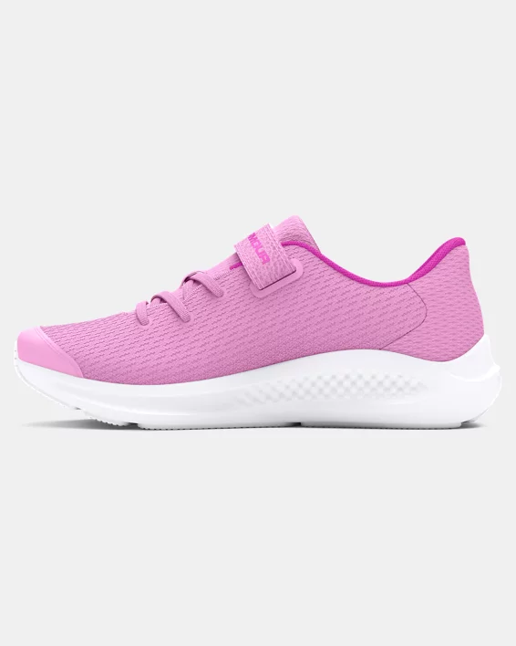 UA Pursuit 3 AC Big Logo Girls Pre-School Running Shoes - Image 2