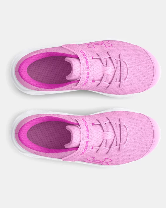 UA Pursuit 3 AC Big Logo Girls Pre-School Running Shoes - Image 3
