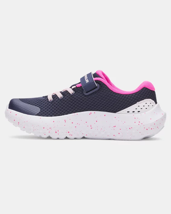 UA Surge 4 AC Running Girls Pre-School Shoes - Image 3