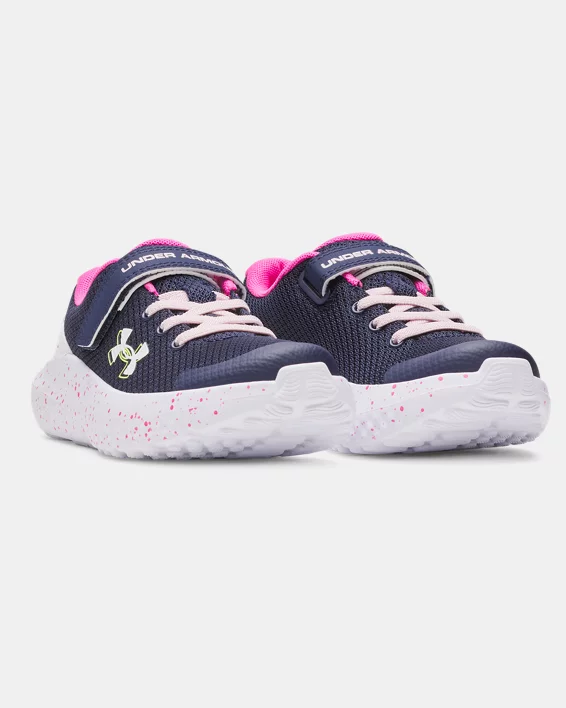 UA Surge 4 AC Running Girls Pre-School Shoes - Image 5