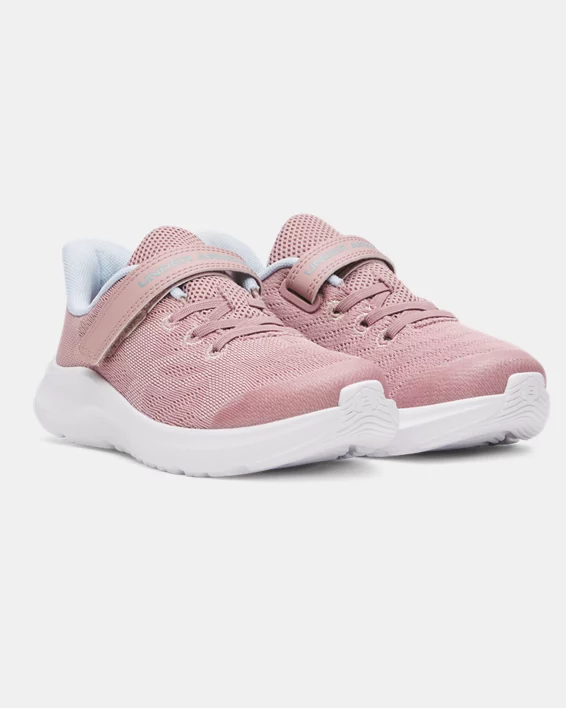 UA Pursuit 4 Big Logo AC Girls Pre-School Running Shoes - Image 4