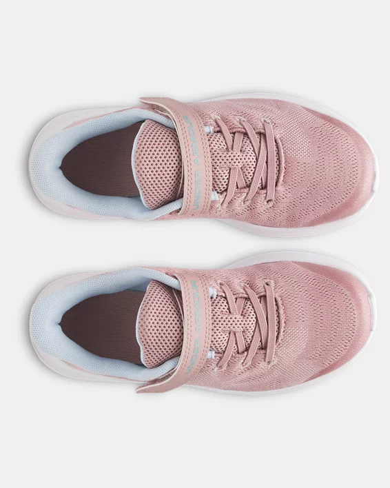 UA Pursuit 4 Big Logo AC Girls Pre-School Running Shoes - Image 3