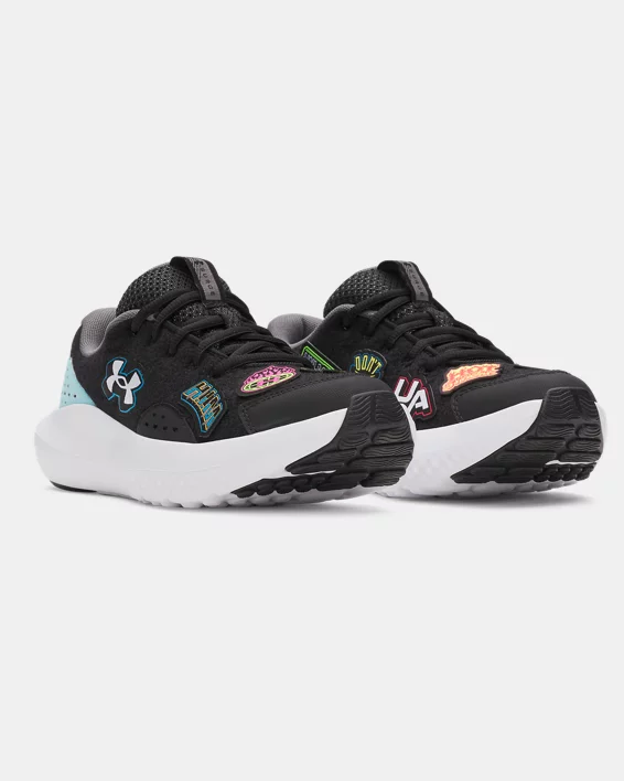 UA Surge 4 Patches Boys Grade School Running Shoes - Image 5