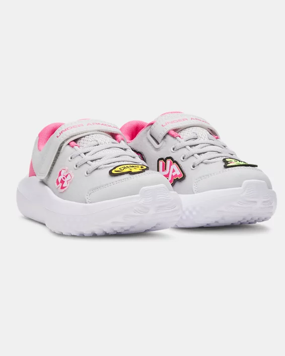 UA Surge 4 AC Patches Girls Pre-School Running Shoes - Image 5