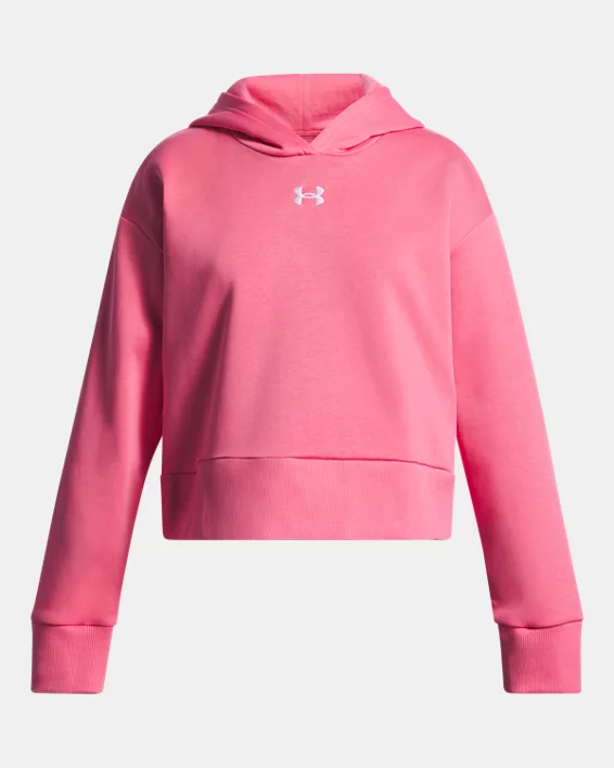 UA Rival Fleece Girls Crop Hoodie - Image 4