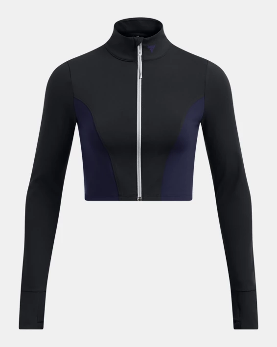 Project Rock Lets Go Womens Crop Full-Zip - Image 3