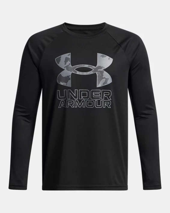 UA Tech Hybrid Print Boys Long Sleeve