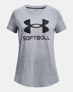 Girls UA Softball Logo Short Sleeve Girls Short Sleeve