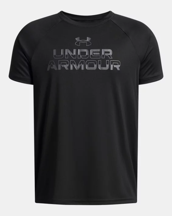UA Tech Split Wordmark Boys Short Sleeve - Image 3