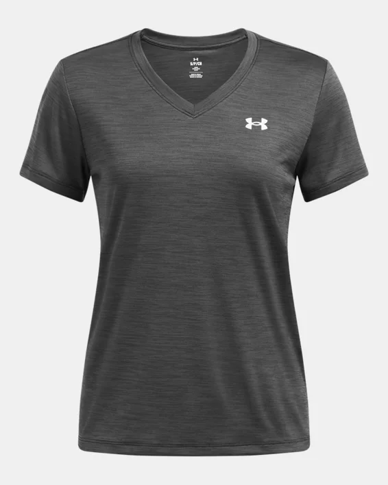 UA Tech Twist Womens V-Neck Short Sleeve - Image 3