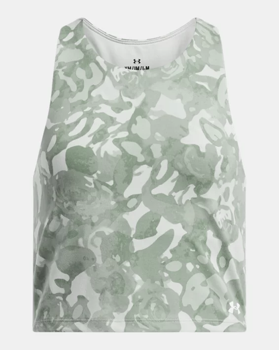 UA Motion Printed Girls Crop Tank