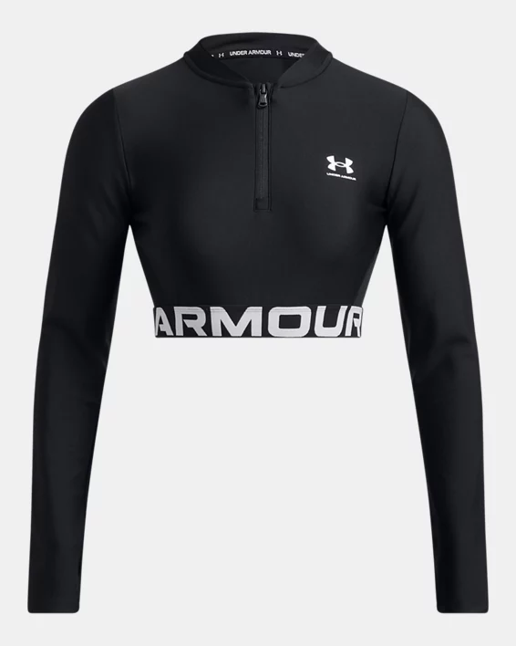HeatGear Rib Womens Zip Long Sleeve - Image 3