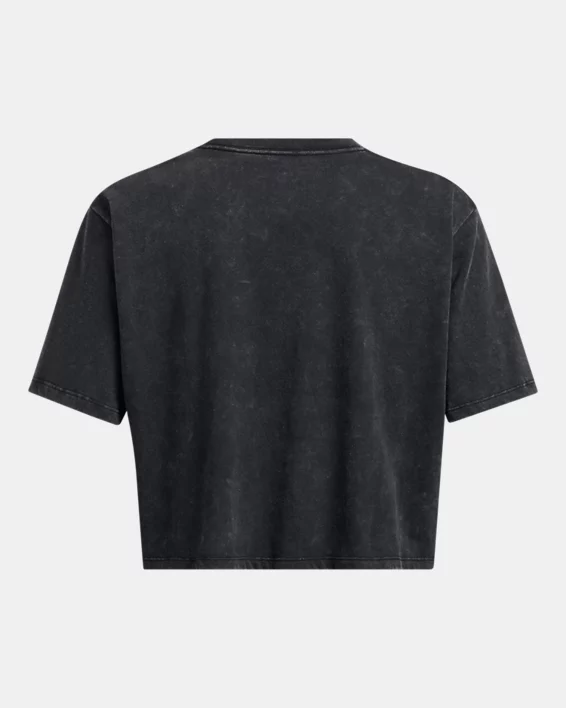 UA Wash Logo Womens Boxy Crop Short Sleeve - Image 4