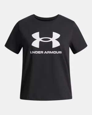 UA Big Logo Girls Short Sleeve