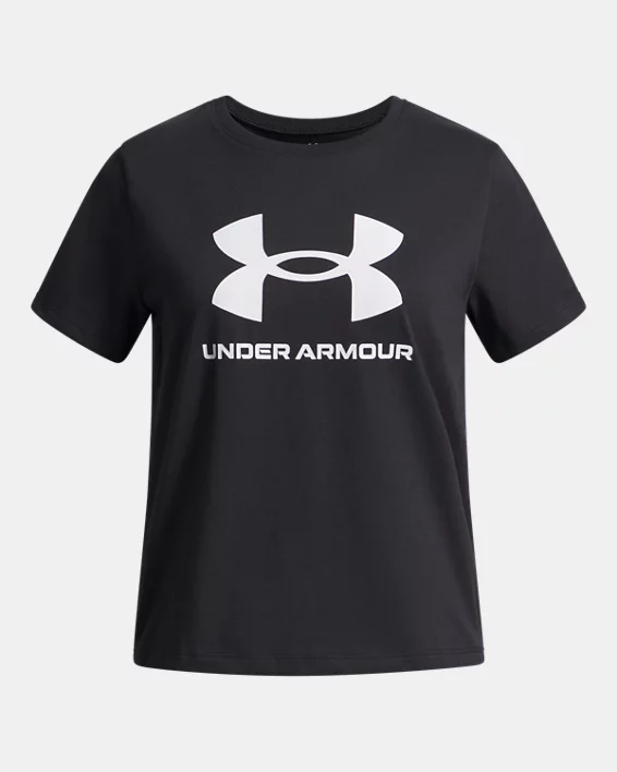 UA Big Logo Girls Short Sleeve