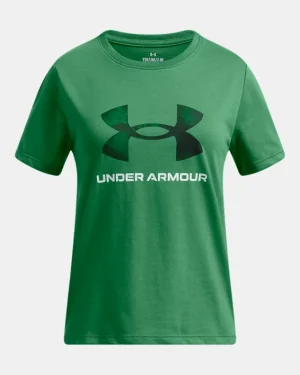 UA Big Logo Print Fill Girls Short Sleeve
