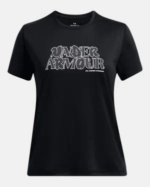 UA Tech Wordmark Girls Short Sleeve