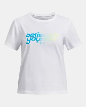 UA Believe In Yourself Girls Short Sleeve