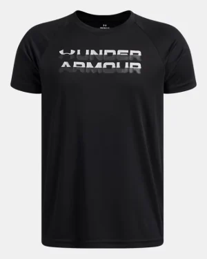 UA Tech Split Logo Boys Short Sleeve