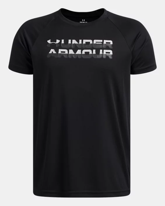 UA Tech Split Logo Boys Short Sleeve