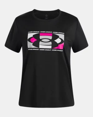 UA Tech Big Logo Girls Short Sleeve