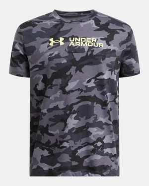 UA All-Over Print Camo Boys Short Sleeve