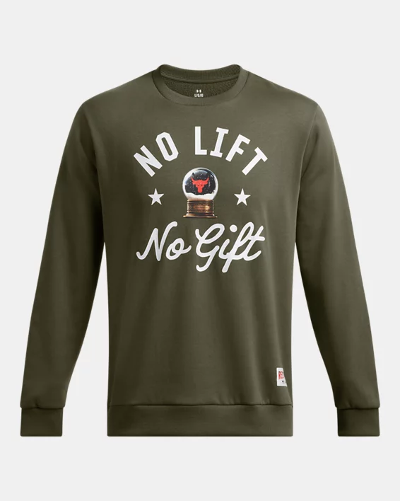 Project Rock Red One No Lift No Gift Mens Crew - Image 4