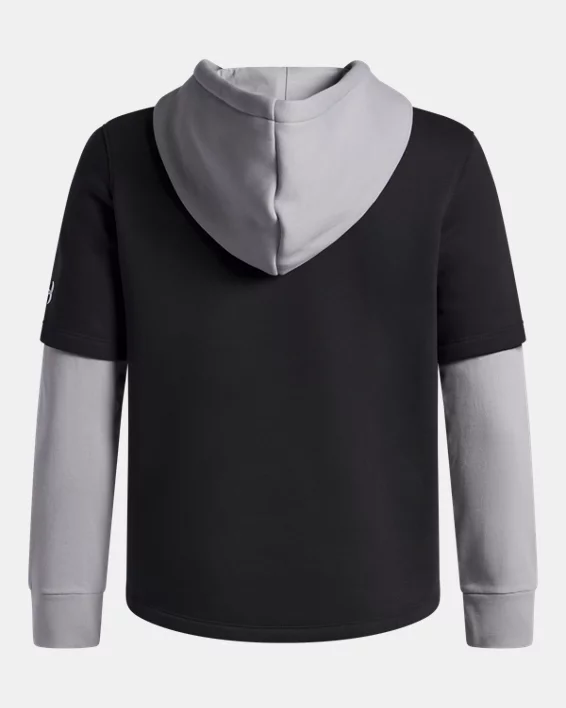 UA Icon Fleece Boys Button-Down Hoodie - Image 3