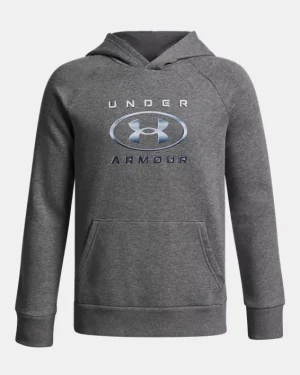 UA Rival Fleece Chrome Logo Boys Hoodie