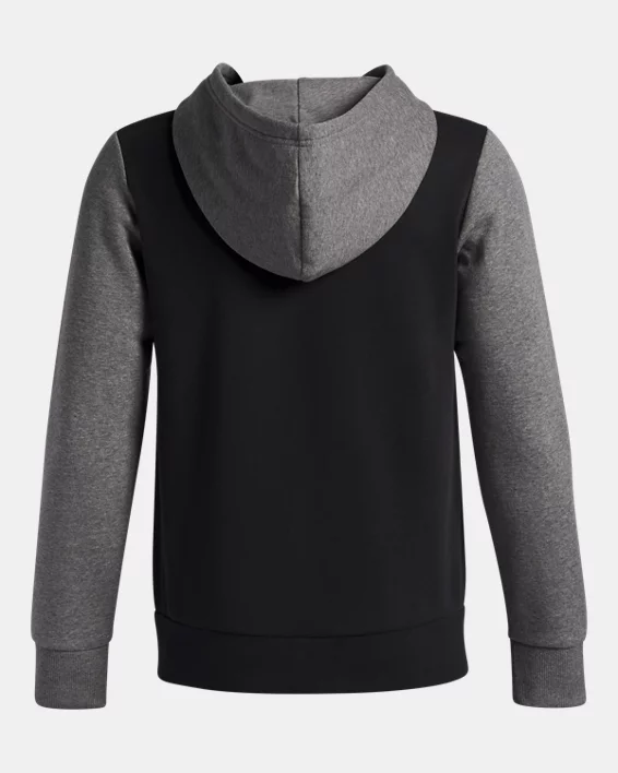 UA Rival Fleece Colorblock Graphic Boys Hoodie - Image 2