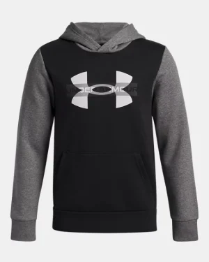 UA Rival Fleece Colorblock Graphic Boys Hoodie