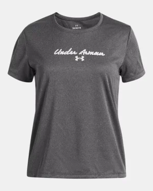 UA Tech Twist Graphic Girls Short Sleeve