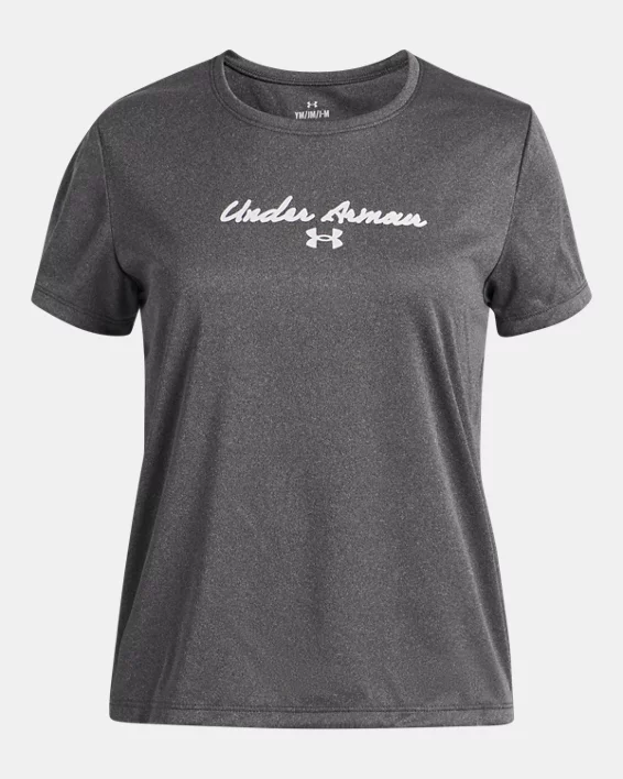 UA Tech Twist Graphic Girls Short Sleeve