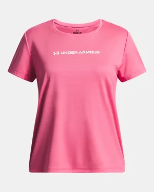 UA Tech Wordmark Graphic Girls Short Sleeve