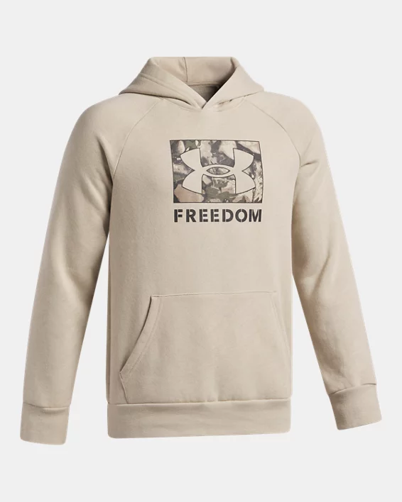 UA Freedom Big Flag Logo Boys Hoodie - Image 3