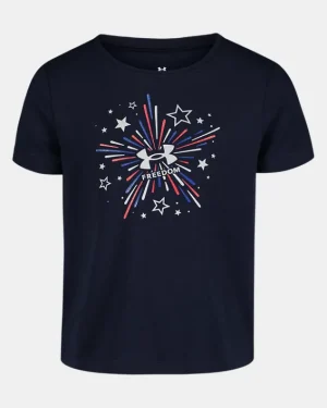 UA Freedom Fireworks Little Girls Short Sleeve
