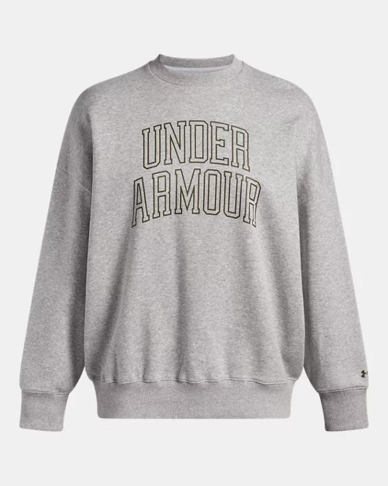 UA Rival Fleece Varsity Womens Oversized Crew - Image 3