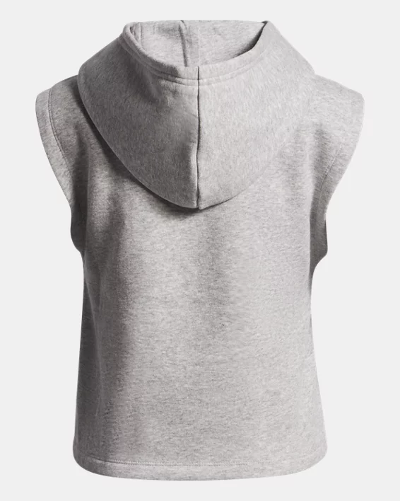 UA Rival Fleece Piped Girls Sleeveless Hoodie - Image 2