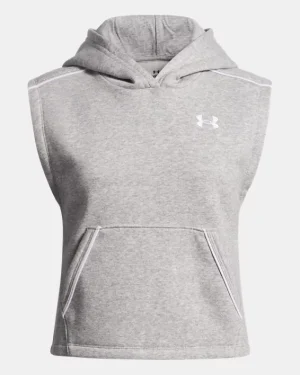 UA Rival Fleece Piped Girls Sleeveless Hoodie