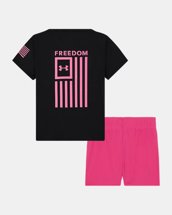 UA Freedom Flag Newborn Girls Shorts Set - Image 2