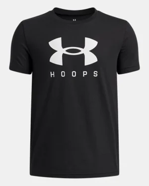 UA Hoops Logo Boys Short Sleeve