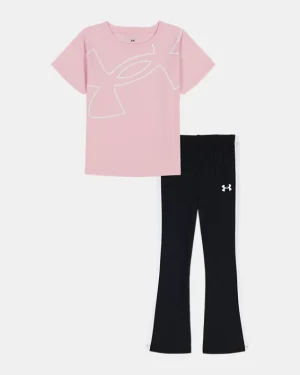 UA Big Logo Infant Girls Short Sleeve & Yoga Pants Set