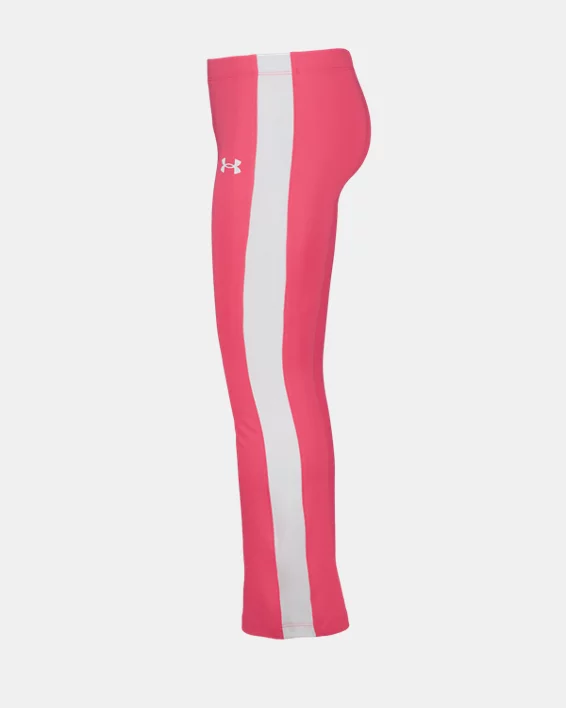 UA Glitter Logo & Side-Stripe Infant Girls Short Sleeve & Yoga Pants Set - Image 4