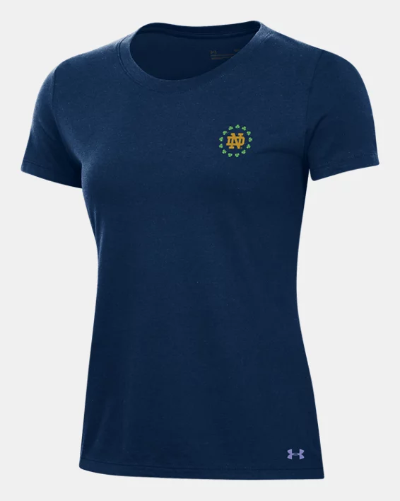 UA Performance Cotton Collegiate Womens V-Neck Short Sleeve - Image 3