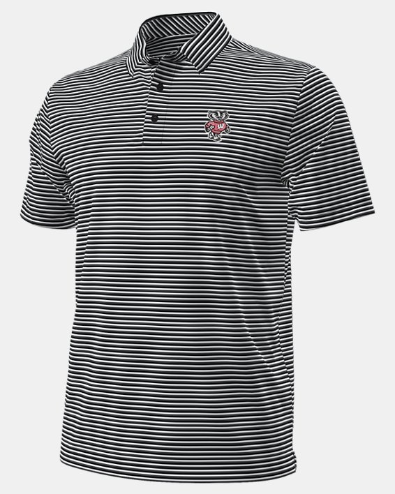 UA Drive Micro Groove Stripe Collegiate Mens Polo - Image 3