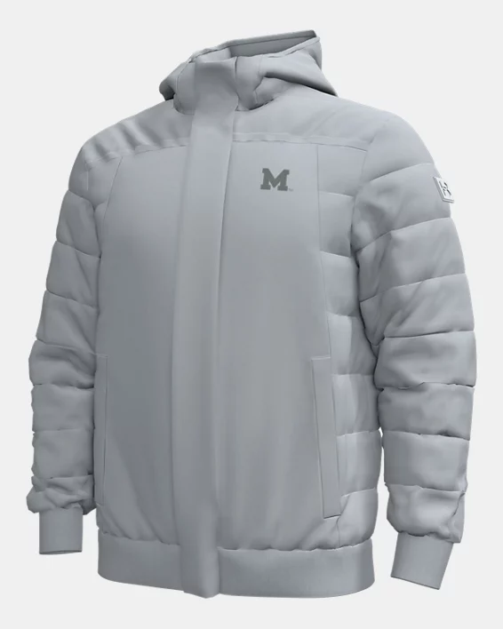 UA Gameday Expanse Collegiate Mens Hooded Puffer Jacket - Image 3